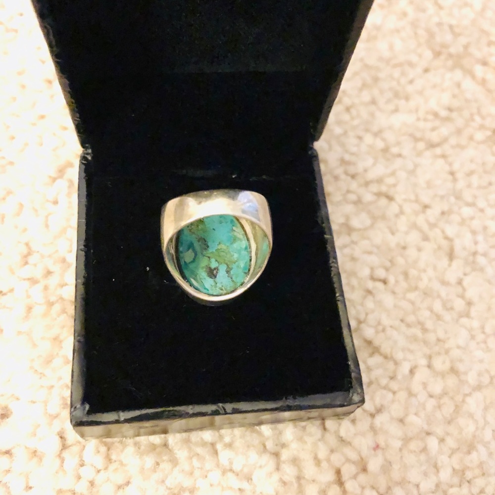 Vintage sterling silver and jade ring - Picture 4 of 4